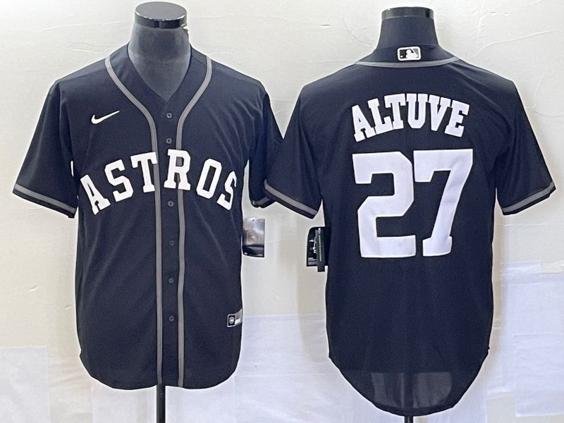 Men 2025 Houston Astros #27 Altuve Black Nike MLB Jersey style 61->houston astros->MLB Jersey